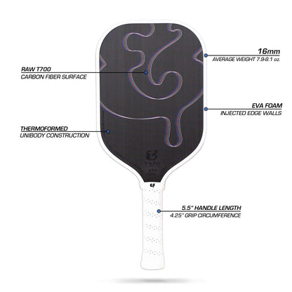 The Filth 16mm Pickleball Paddle- White on White