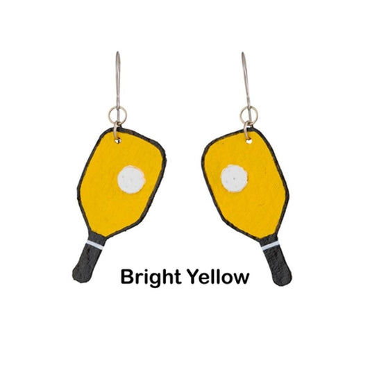 Leather Pickleball Earrings