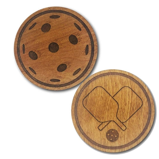 Pickleball Wood Drink Coasters