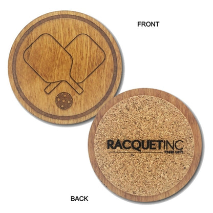 Pickleball Wood Drink Coasters