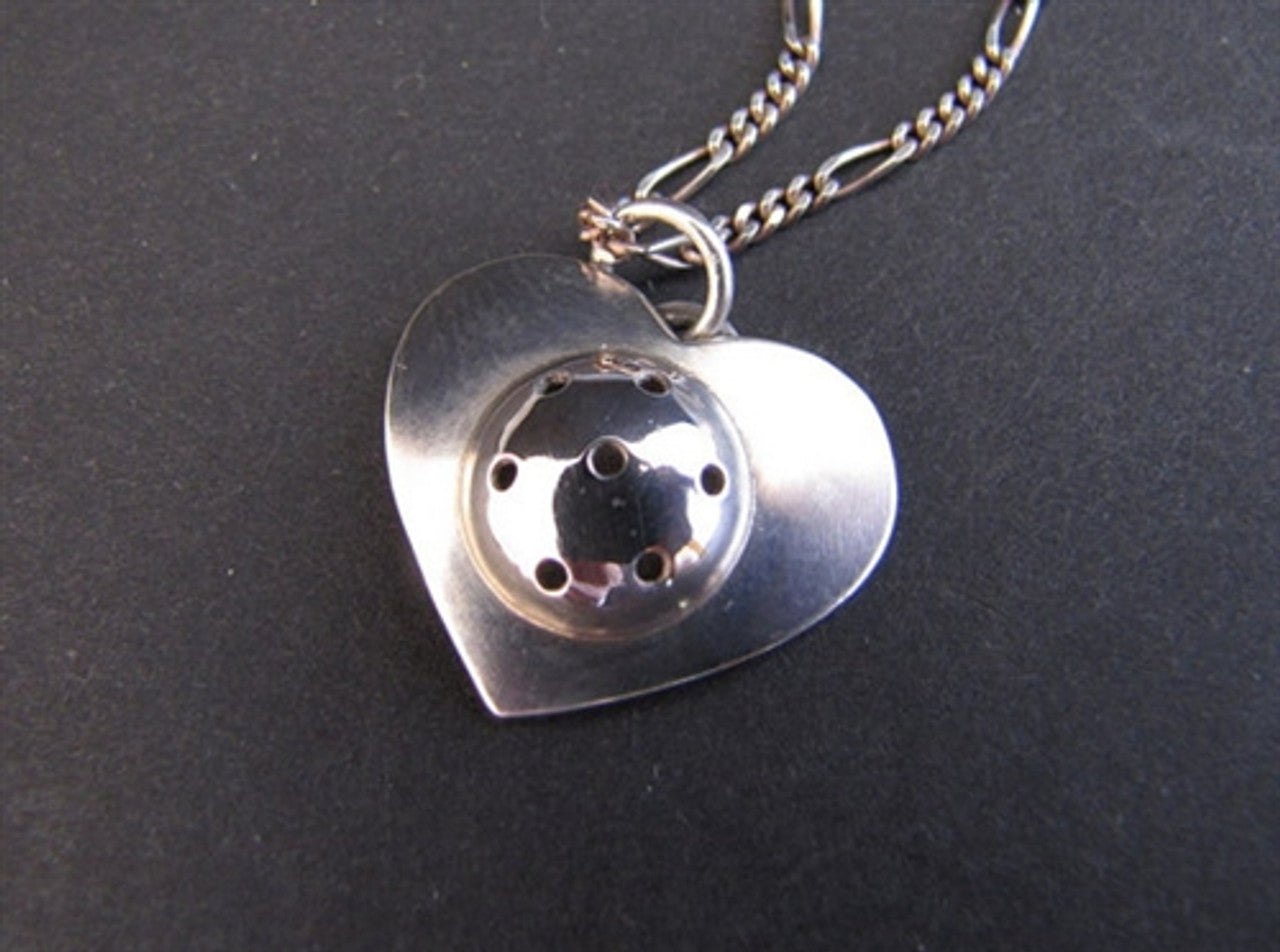 Sterling Silver Pickleball Heart Pendant